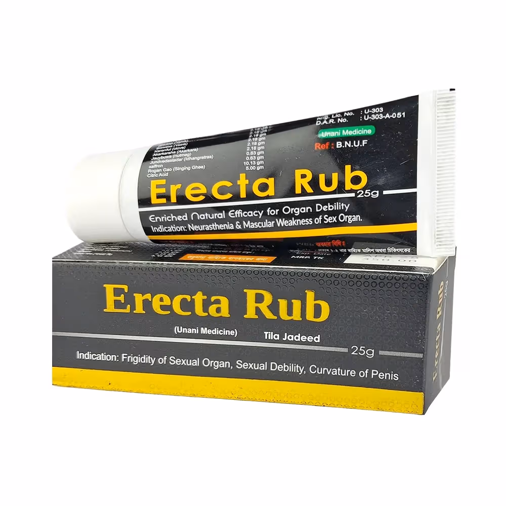 Erecta Rub (Tila Jadeed) Unani Medicine Cream – For External Use (25g)
