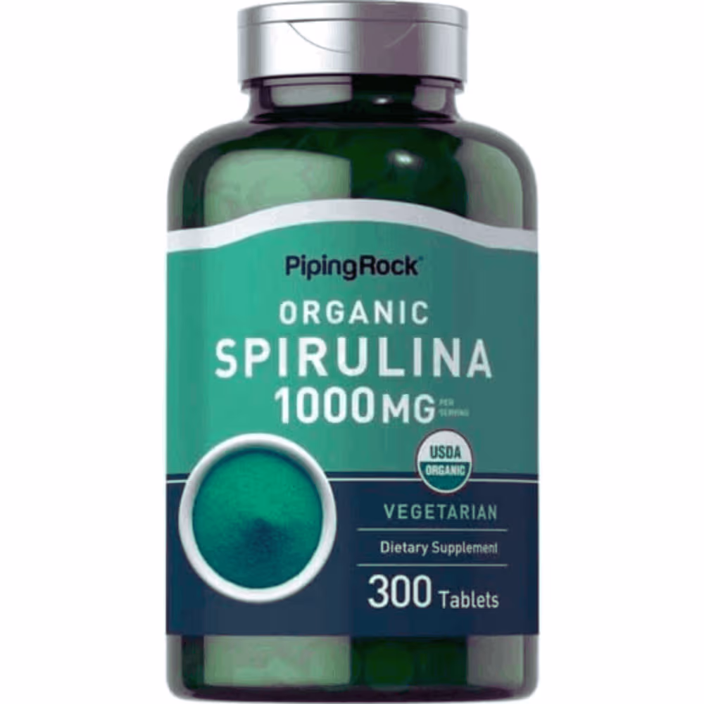 Piping Rock Organic Spirulina Tablets 1000 mg | 300 Pills