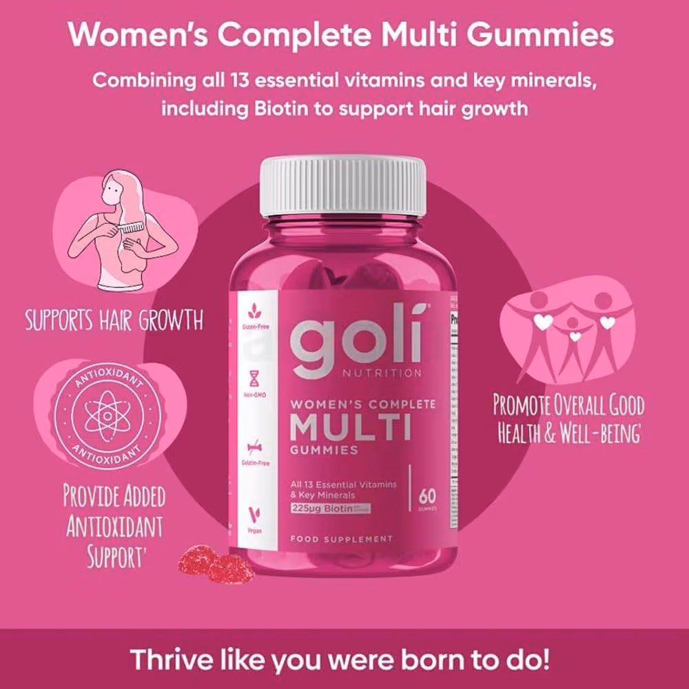 Goli Nutrition Women's Complete Multi Gummies - 225 mcg Biotin - 60 Gummies