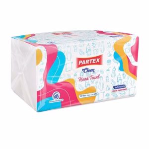 Partex Cleen Hand Towel Tissue White Poly 400 Sheet