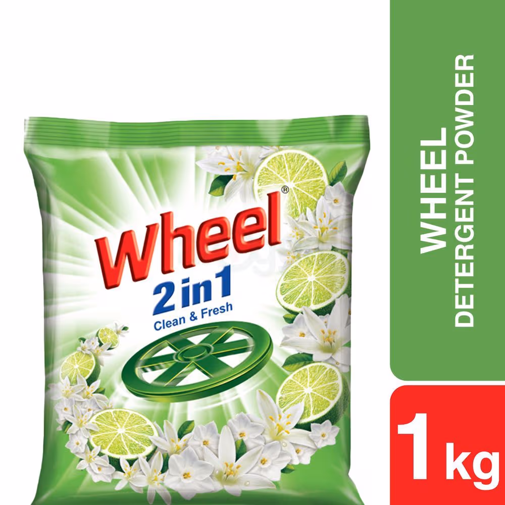 Wheel 2in1 Clean & Fresh Detergent Powder 1Kg